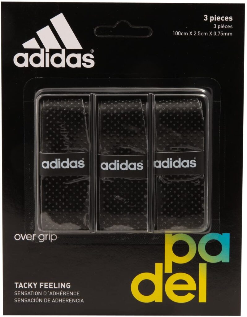 Adidas tacky overgrip verpakking van 3 stuks in de zwarte kleur