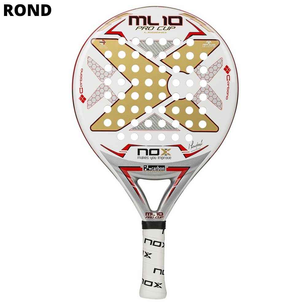 Foto van een padel racket met een ronde vorm